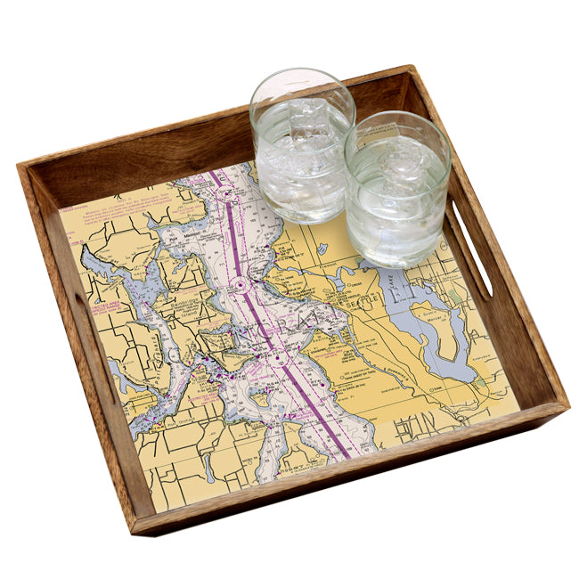 Seattle, WA- Wood Serving Tray
