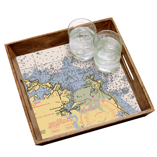 Cohasset, MA  - Wood Serving Tray