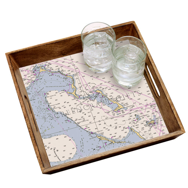 Bahamas, Exuma Sound - Wood Serving Tray