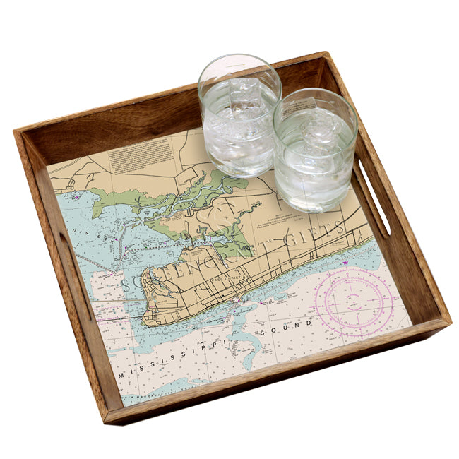 Pass Christian, MS - Wood Serving Tray