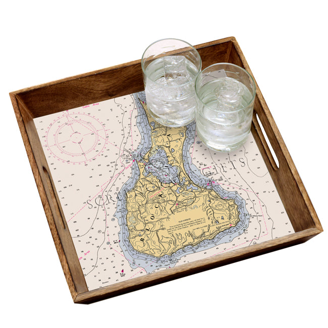 Block Island, RI - Wood Serving Tray