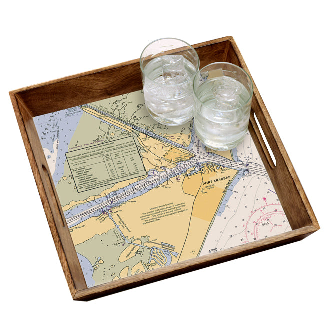 Port Aransas, TX - Wood Serving Tray