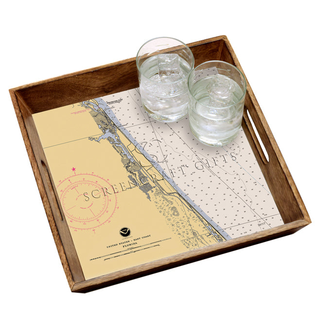 Palm Coast, FL - Wood Serving Tray