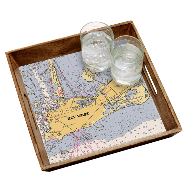 Key West, FL - Wood Serving Tray