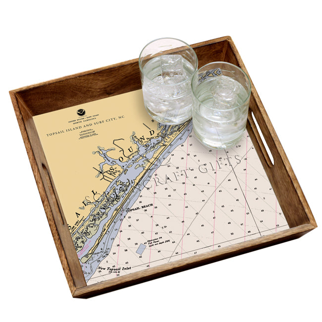 Surf City, NC  - Wood Serving Tray