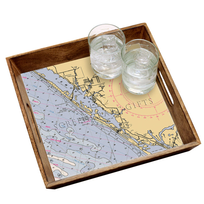 Manasota Key, FL  - Wood Serving Tray