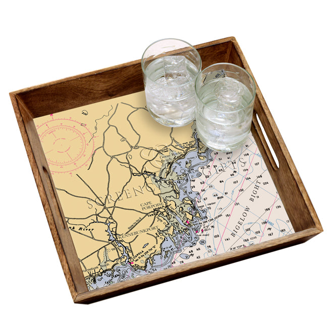 Kennebunkport, ME- Wood Serving Tray