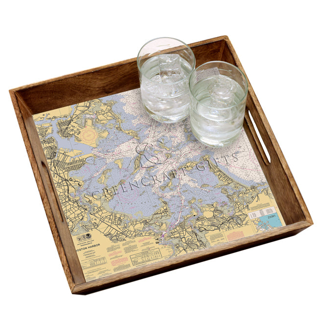 Boston Harbor MA - Wood Serving Tray