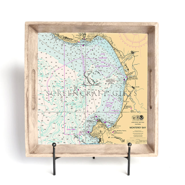 Monterey, CA -  Wood Serving Tray