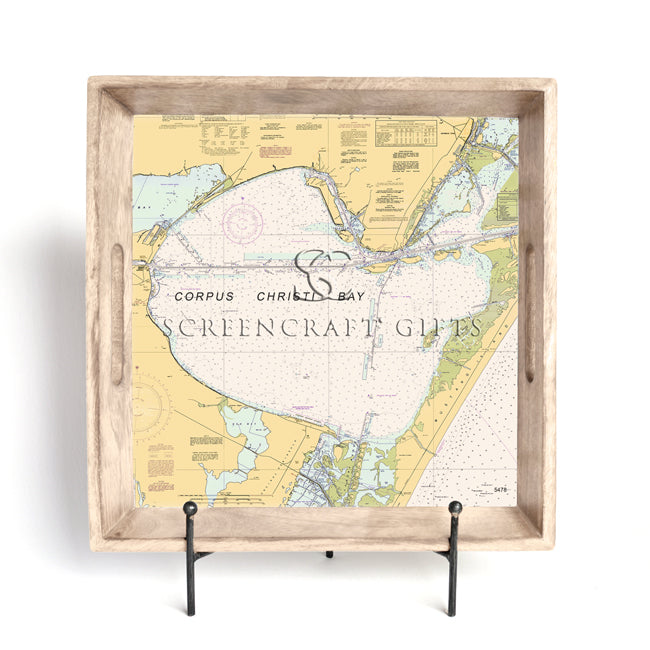 Corpus Christi Bay, TX - Wood Serving Tray