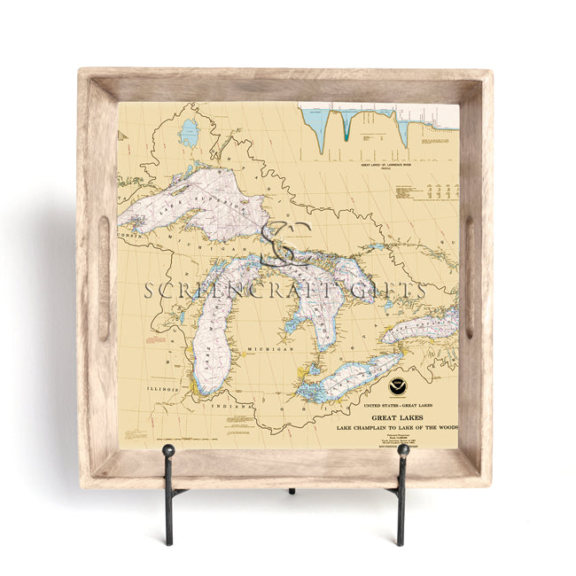 The Great Lakes - Wood Serving Tray