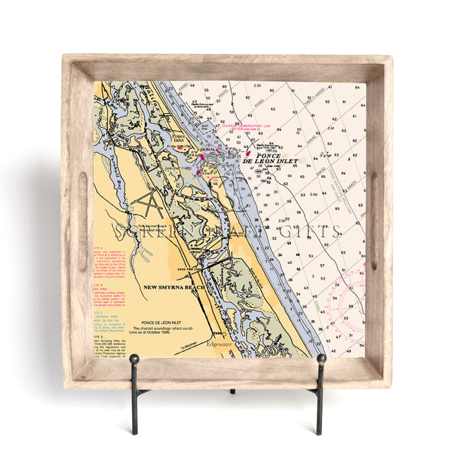New Smyrna Beach, FL- Wood Serving Tray