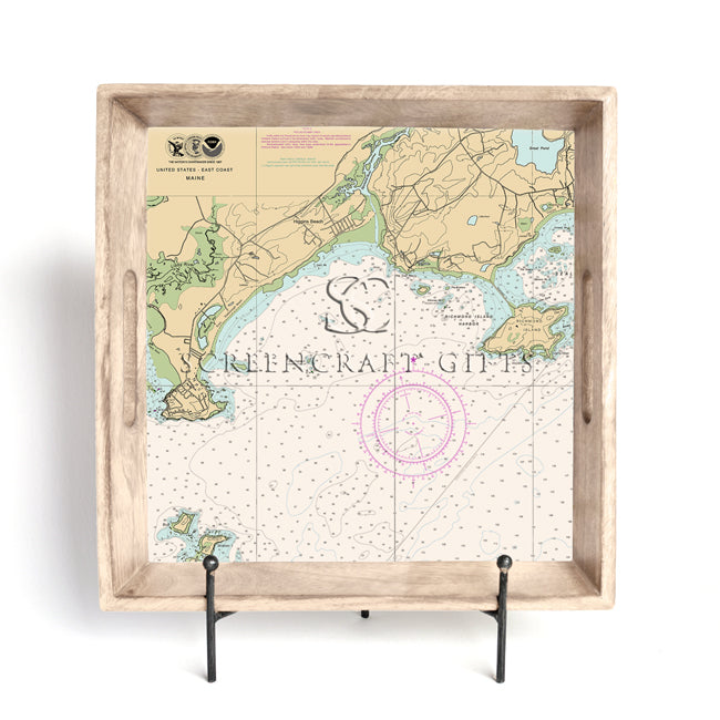 Scarborough, ME  - Wood Serving Tray