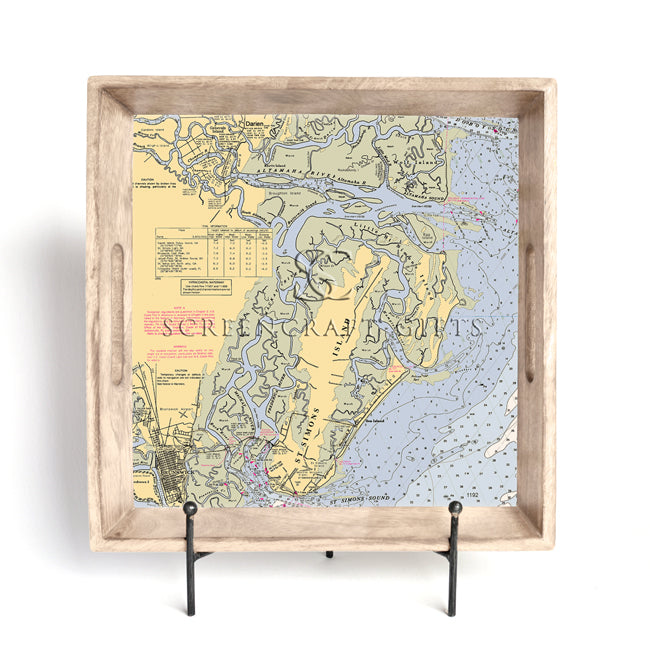 St. Simons Island, GA - Wood Serving Tray