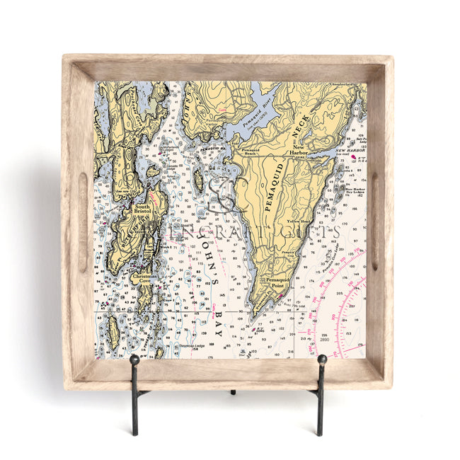 Pemaquid Neck, ME - Wood Serving Tray