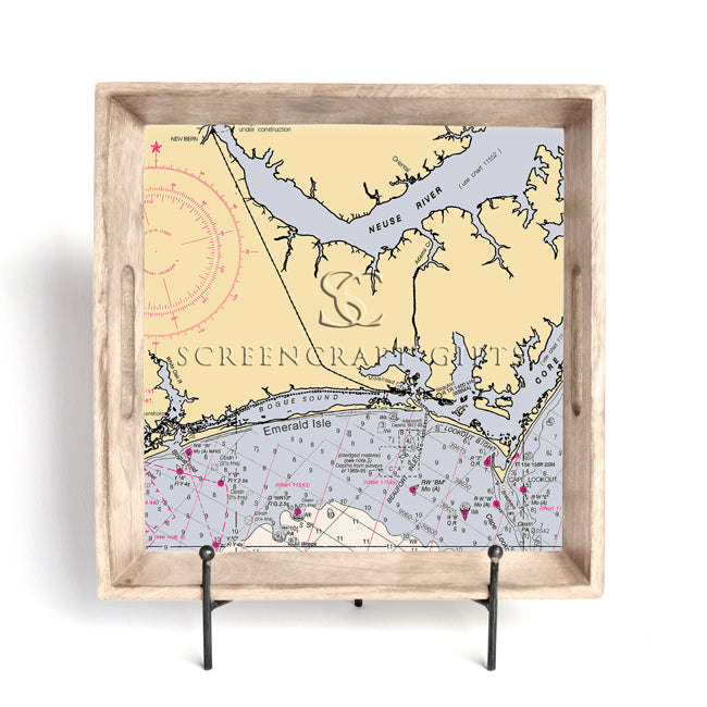Emerald Isle, NC - Wood Serving Tray