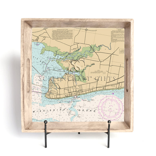 Pass Christian, MS - Wood Serving Tray
