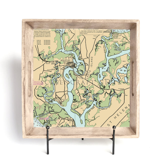 Beaufort, SC-  Wood Serving Tray