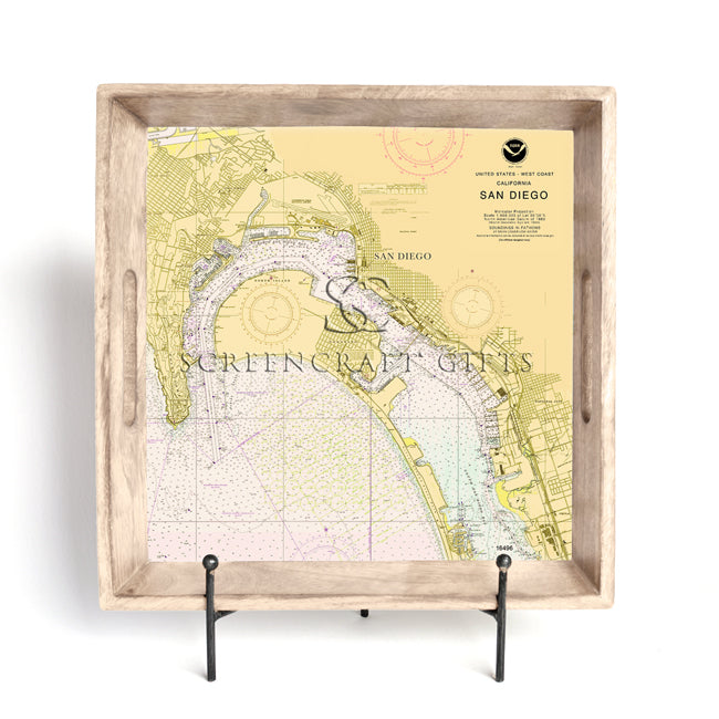 San Diego, CA -  Wood Serving Tray