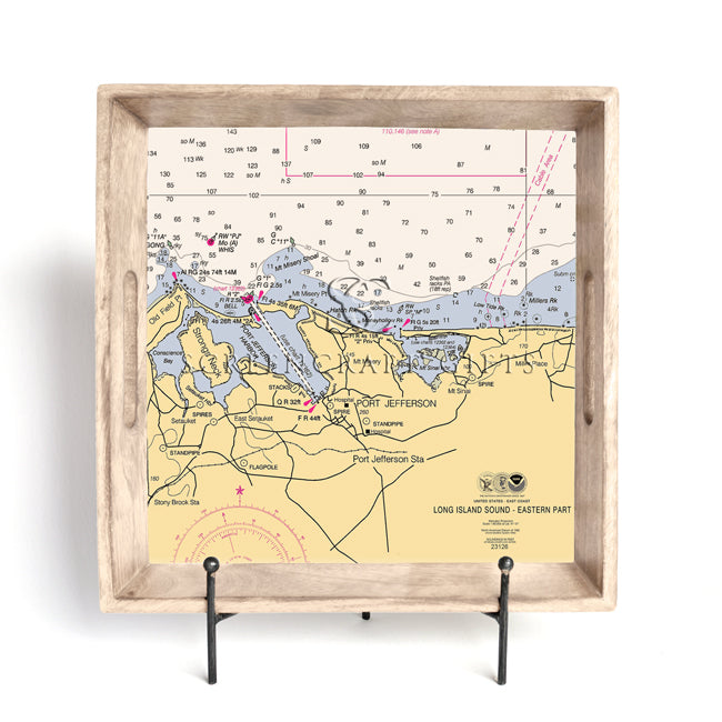 Port Jefferson, NY  - Wood Serving Tray