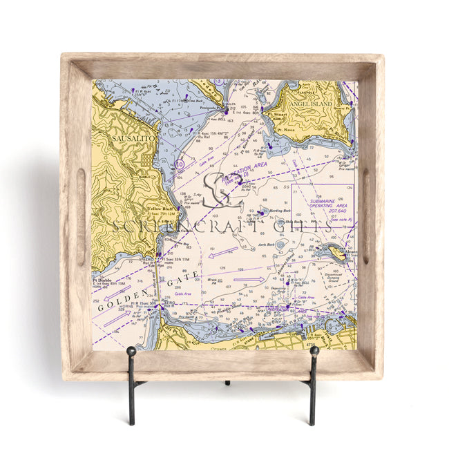 Sausalito, CA  - Wood Serving Tray