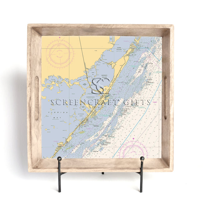 Key Largo, FL  - Wood Serving Tray