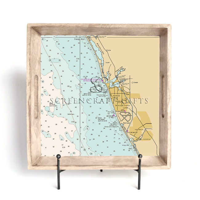 Venice, FL - Wood Serving Tray