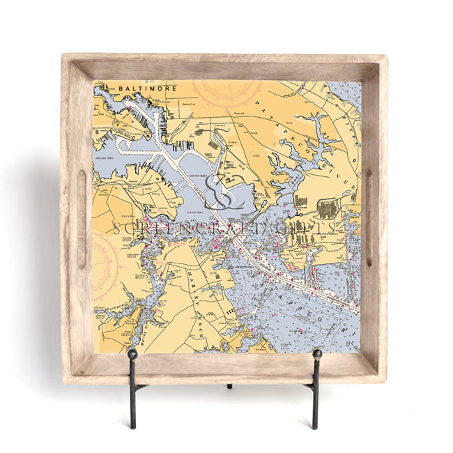 Baltimore, MD - Wood Serving Tray