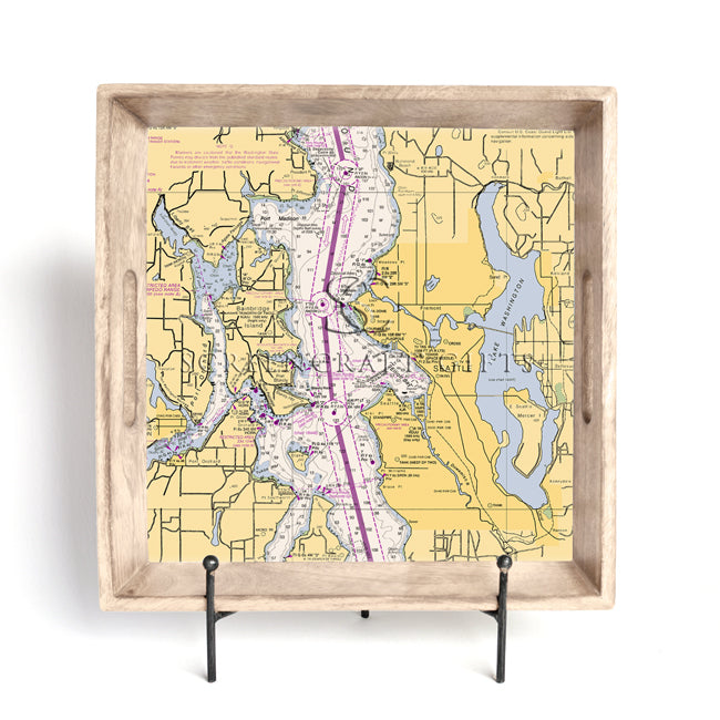 Seattle, WA- Wood Serving Tray