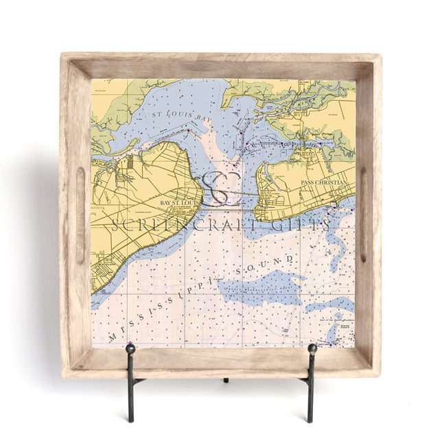 St. Louis Bay, MS - Wood Serving Tray