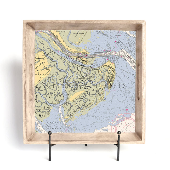 Tybee Island, GA  - Wood Serving Tray