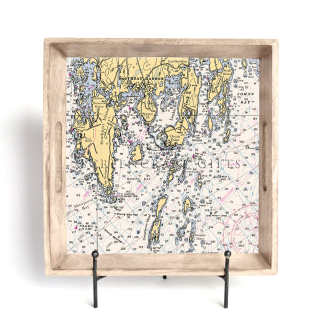 Boothbay Harbor, ME- Wood Serving Tray