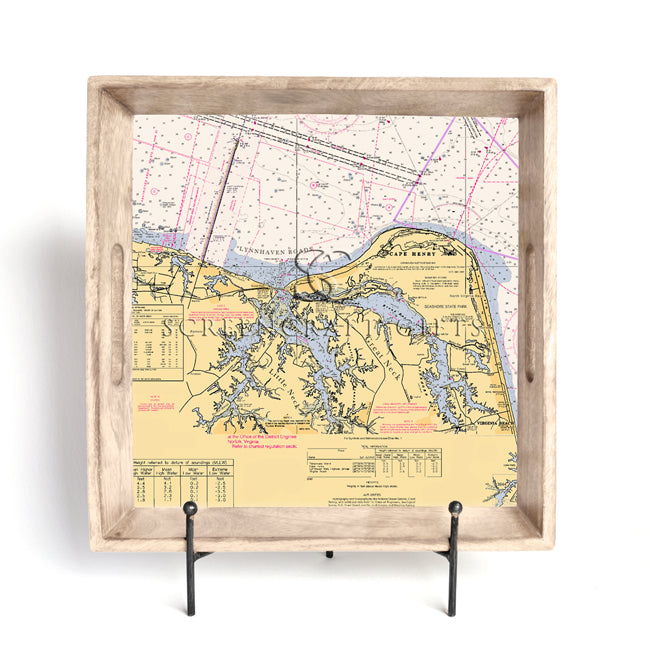 Cape Henry, VA  - Wood Serving Tray