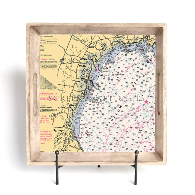Wells Beach, ME - Wood Serving Tray