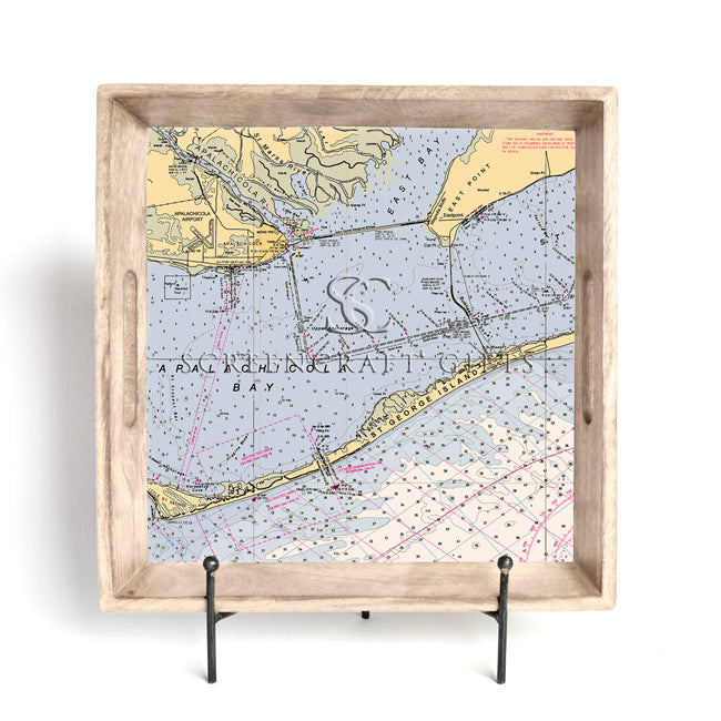 Apalachicola, FL- Wood Serving Tray