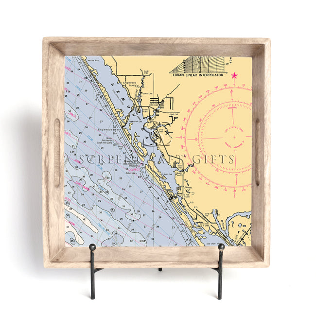 Manasota Key, FL  - Wood Serving Tray