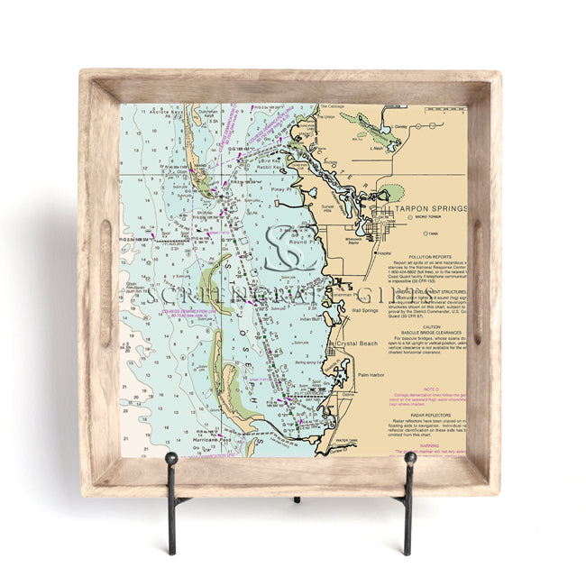 Tarpon Springs, FL- Wood Serving Tray