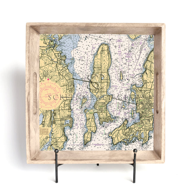 Wickford to Newport, RI- Wood Serving Tray