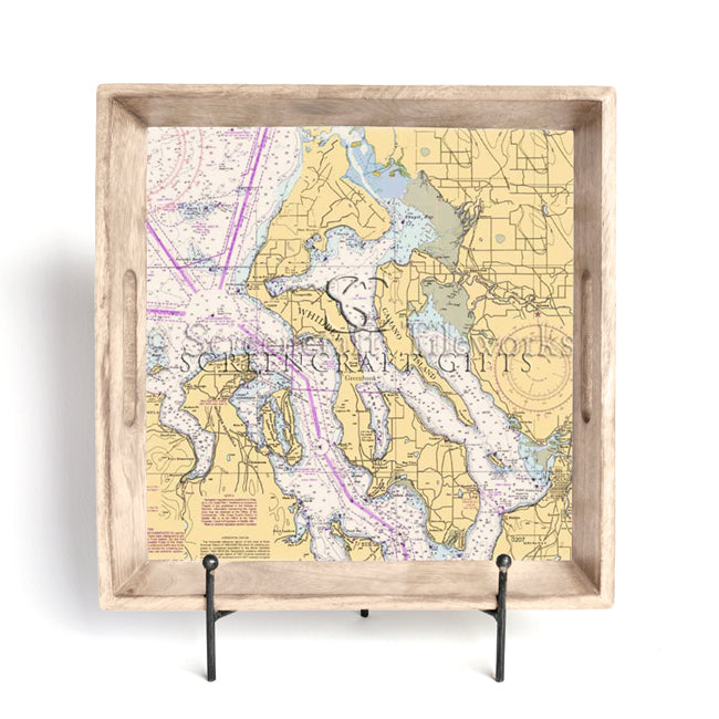 Whidbey Island, WA - Wood Serving Tray