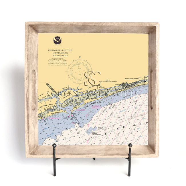 Sunset Beach, NC - Wood Serving Tray