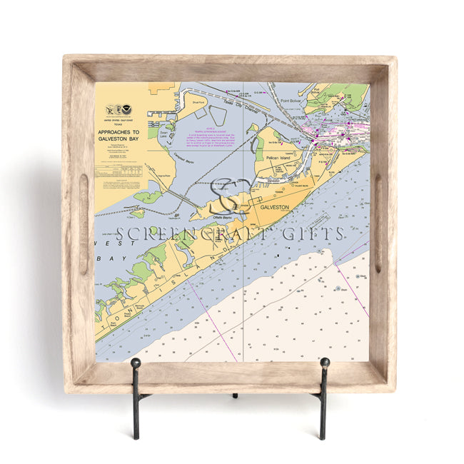 Galveston, TX - Wood Serving Tray