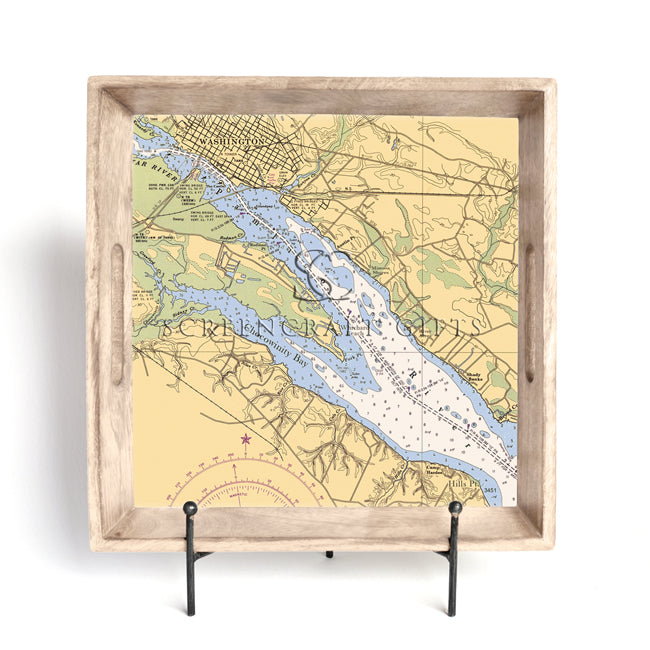 Washington, NC- Wood Serving Tray