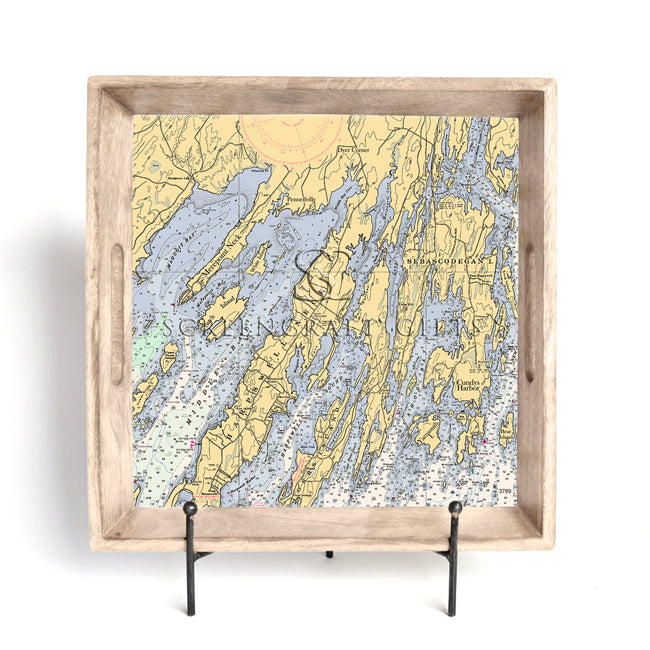 Harpswell, ME- Wood Serving Tray