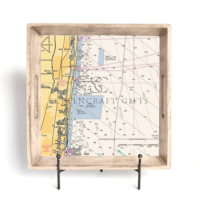 Deerfield Beach, FL - Wood Serving Tray