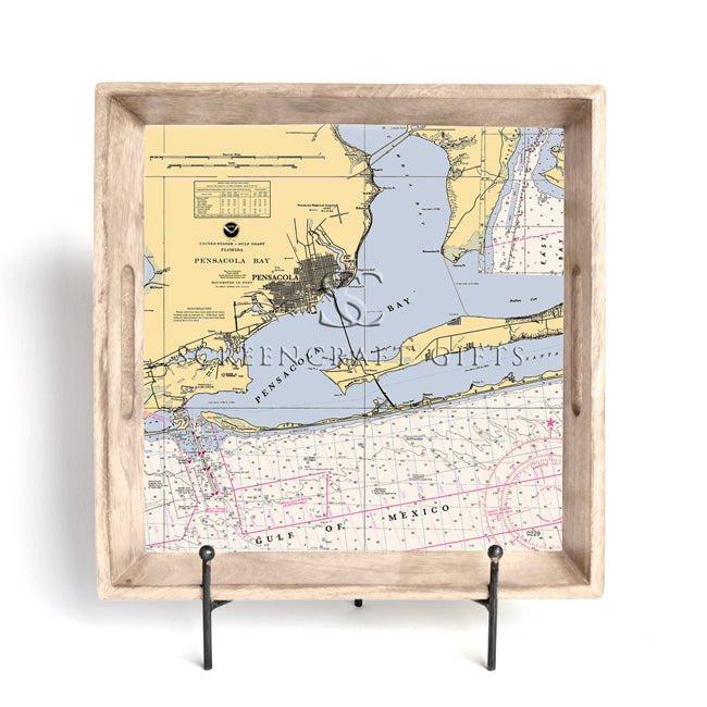 Pensacola, FL- Wood Serving Tray