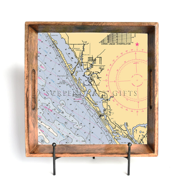Manasota Key, FL  - Wood Serving Tray