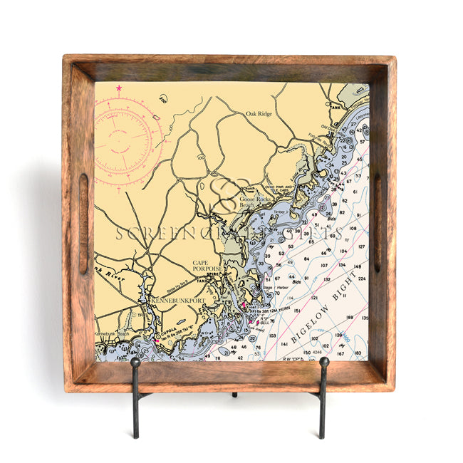 Kennebunkport, ME- Wood Serving Tray