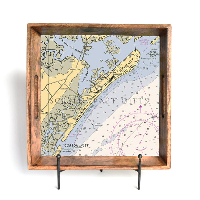 Ocean City, NJ- Wood Serving Tray