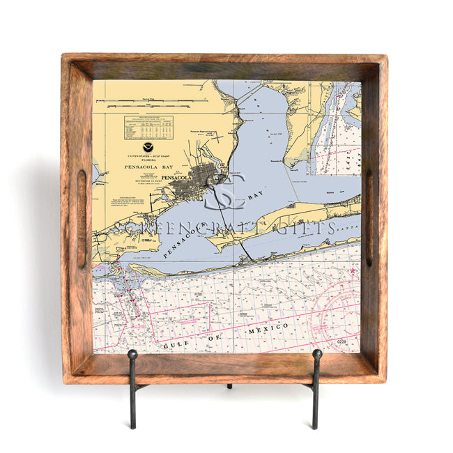 Pensacola, FL- Wood Serving Tray