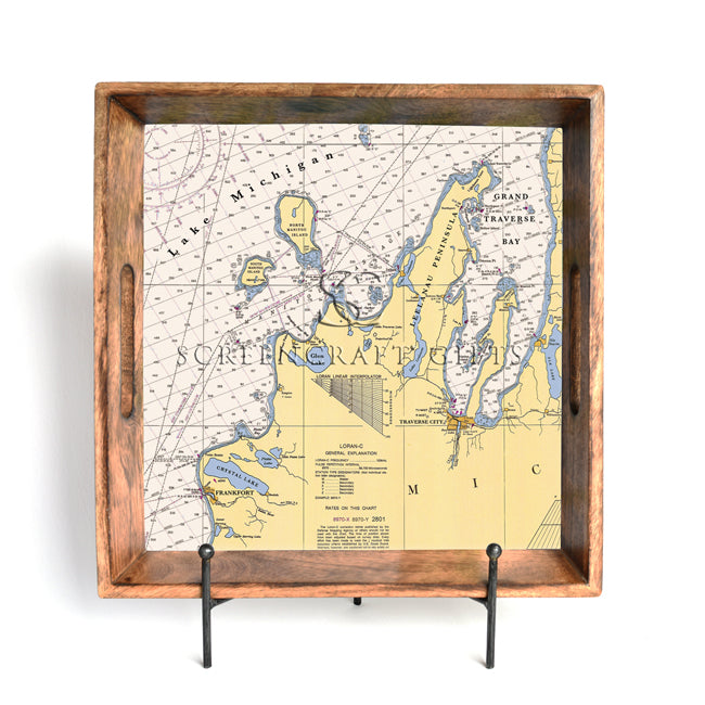 Traverse City, MI -  Wood Serving Tray